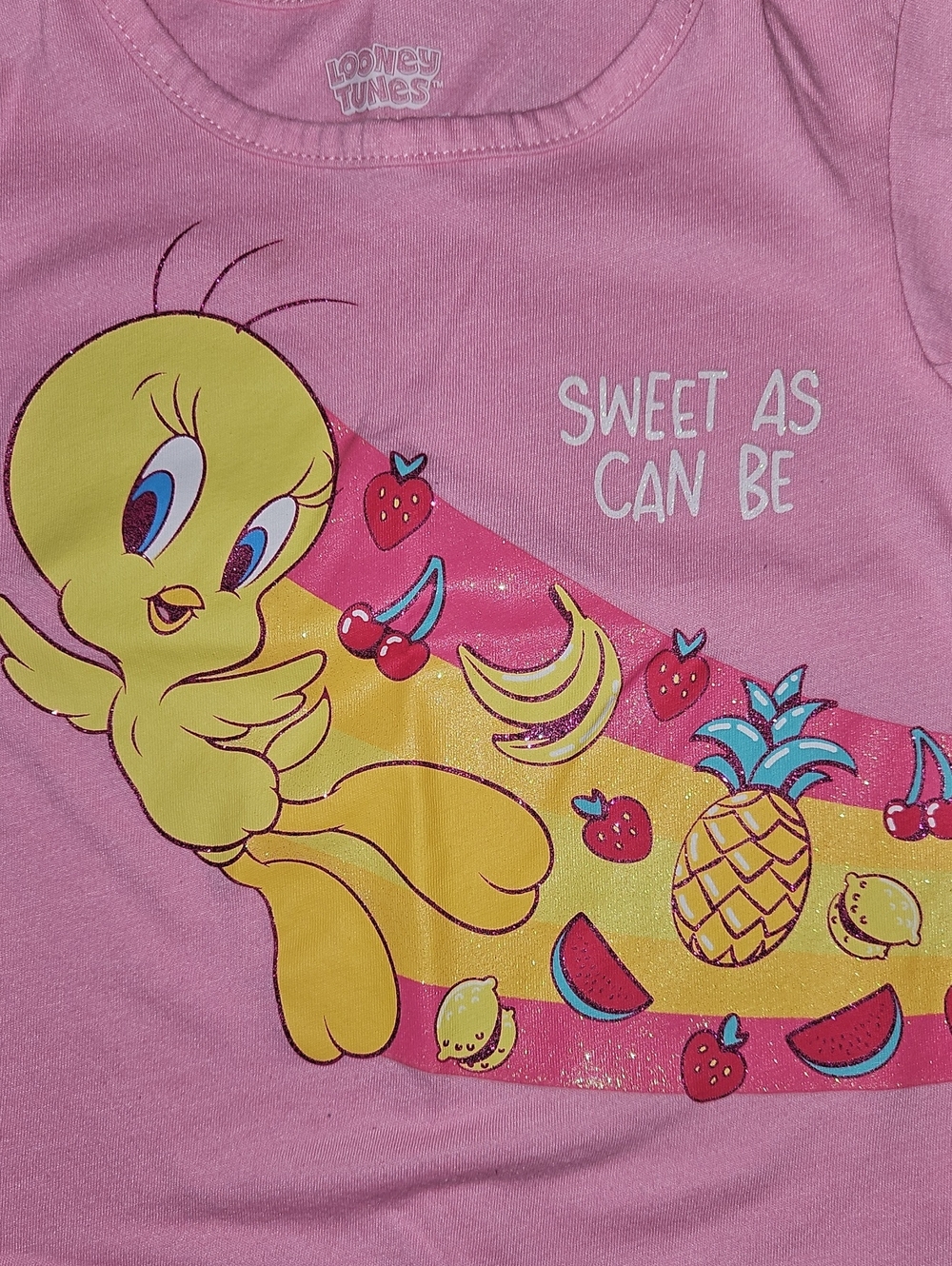 Looney Tunes Tweety Bird Pink Kids Tee